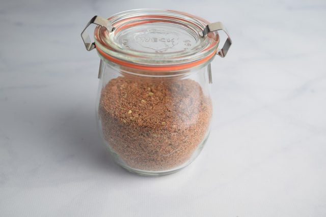 Homemade Taco Seasoning in glass Weck jar