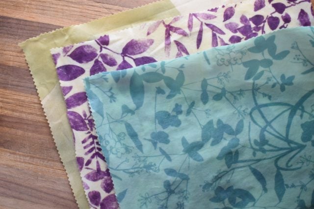 DIY Beeswax Wraps - finished wraps - 3 fabrics