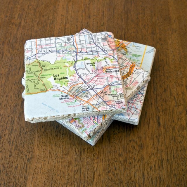 Upcycled Map Coasters from Pop Sugar