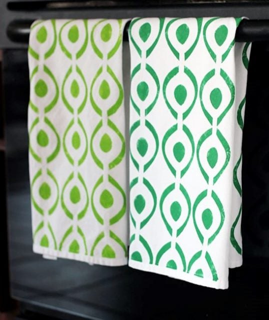 Stenciled Tea Towels from Number Two Pencil