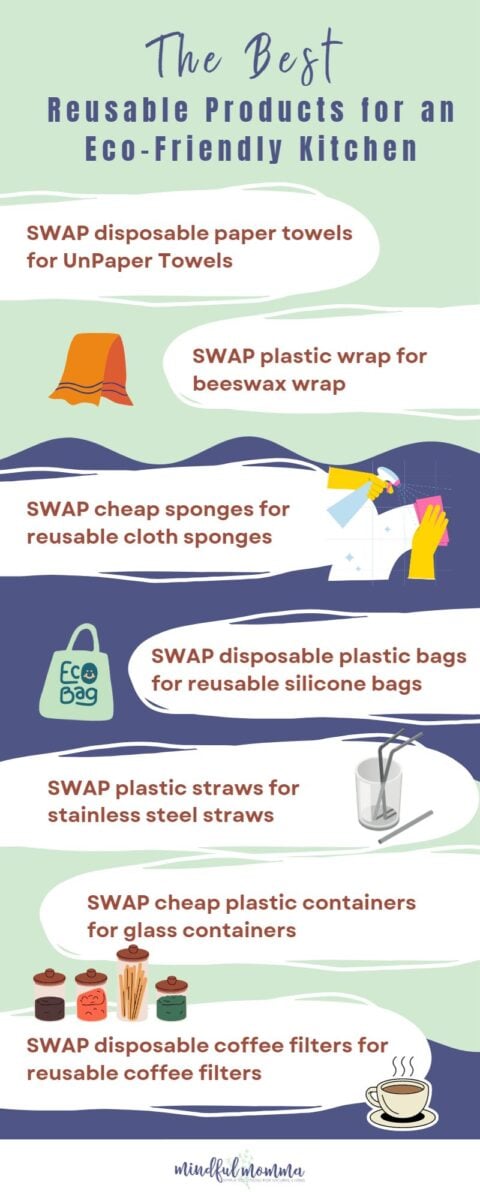 Infographic Reusable Products for an Eco-Friendly Kitchen