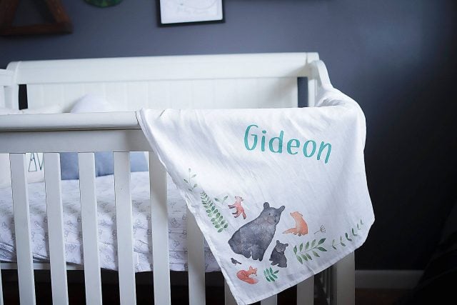 Personalized Organic Cotton Swaddle Blanket