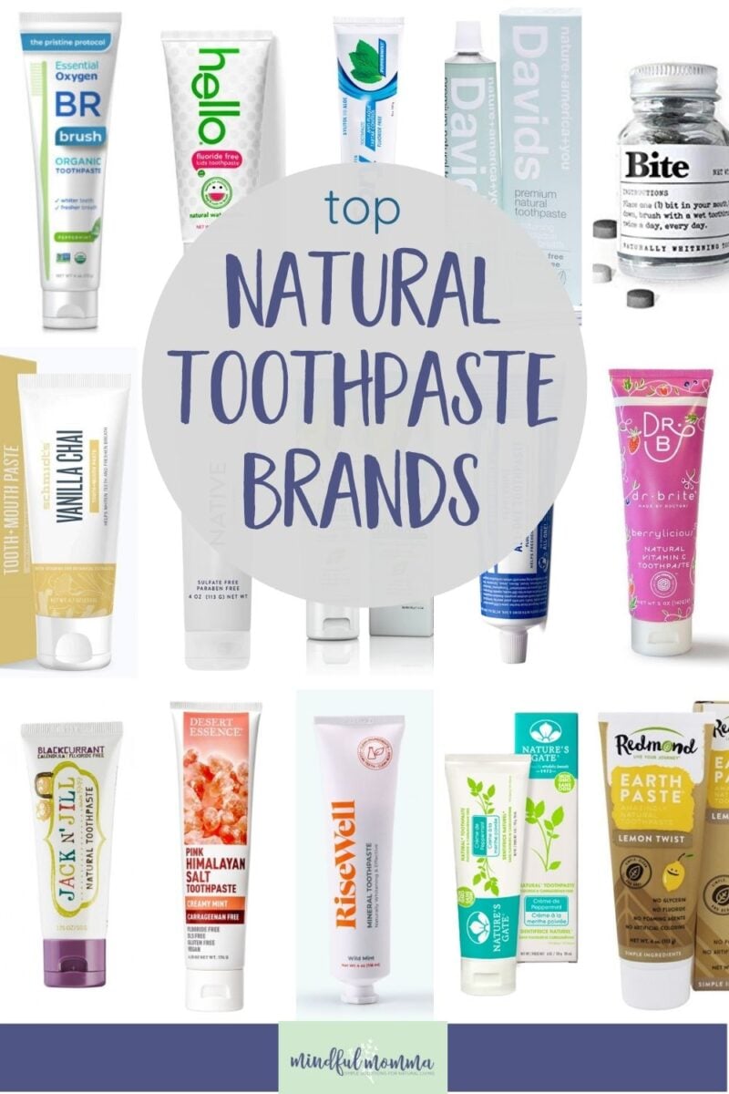 Discover all the best natural toothpaste brands that are SLS-free, fluoride-free, vegan and non-toxic. This comprehensive list includes activated charcoal toothpaste, whitening toothpaste, zero waste toothpaste, kid-friendly toothpaste and more. Learn why conventional toothpaste is not healthy and get a FREE printable toothpaste shopping checklist to help you find the brands that work for you! via @MindfulMomma